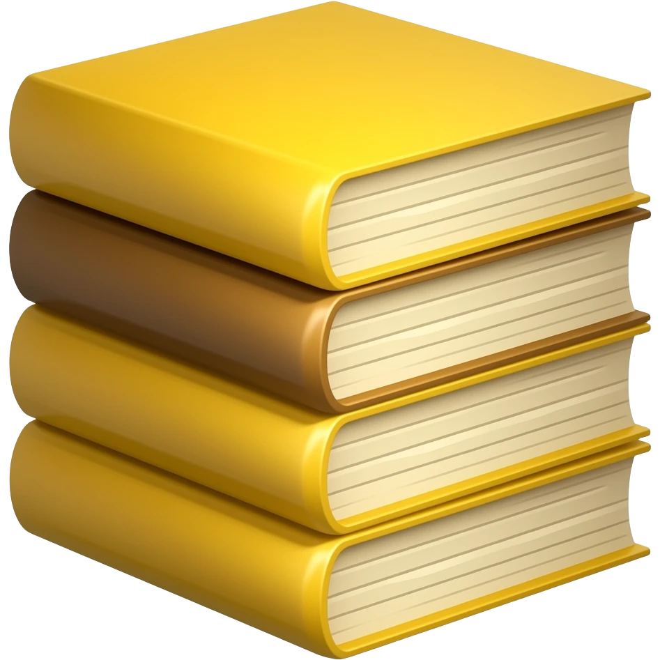 a stack of yellow and brown books emoji