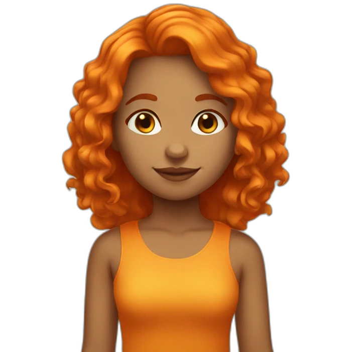 Portuguese girl with orange hair emoji