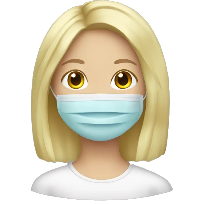 Blond Girl with face mask emoji