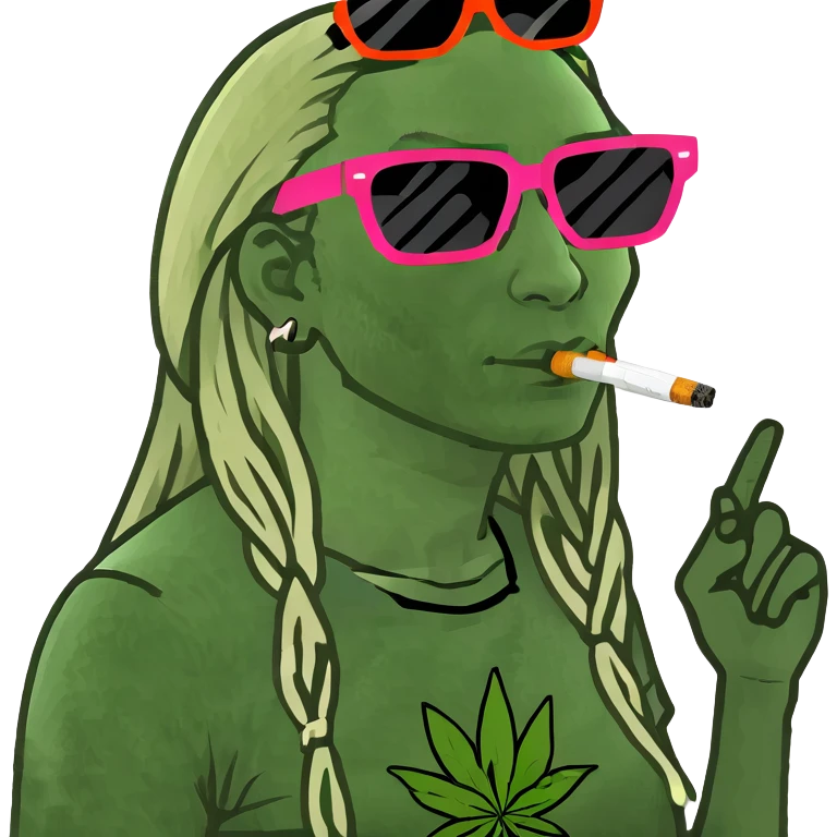 Black mom with blonde dreads smoking weed  emoji