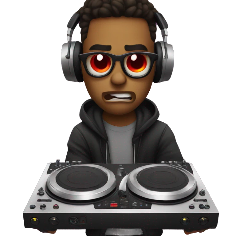 DJING WITH ANGRY FACE emoji