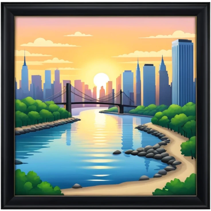 NY East river shore at sunrise emoji