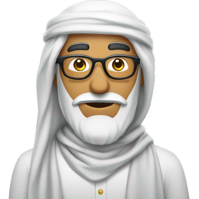Arabe con bufanda y gafas emoji