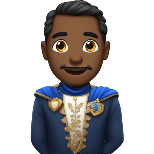 Príncipe con corazón azul  emoji
