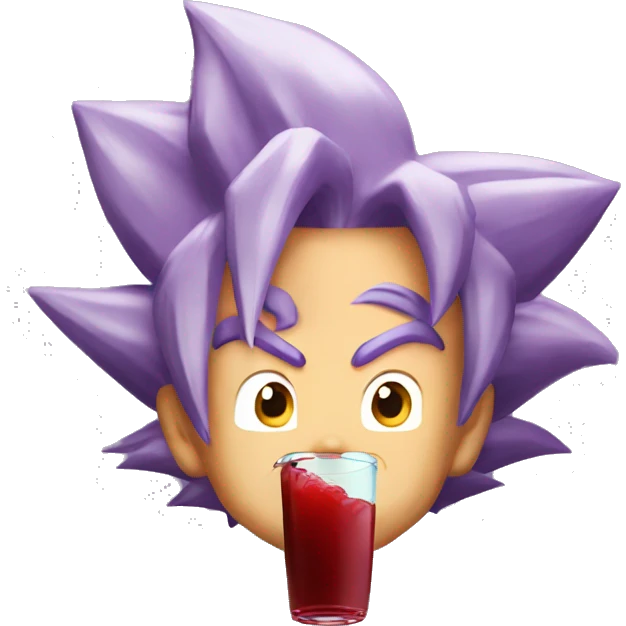 Super saiyan Goku drinking grape juice emoji