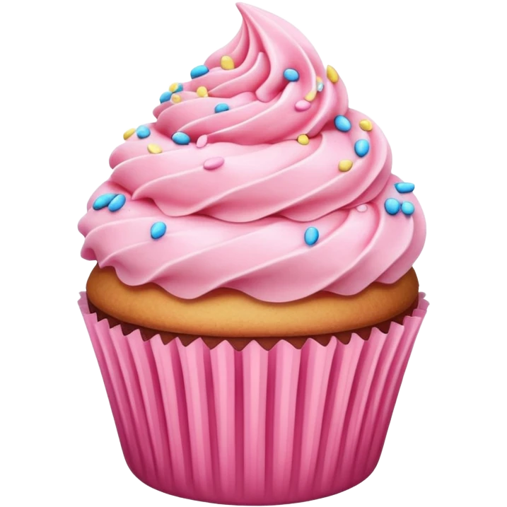 Cupcake with pink icing emoji