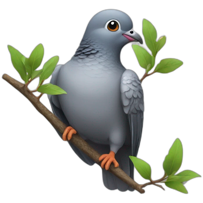 Pigeon with a twig emoji