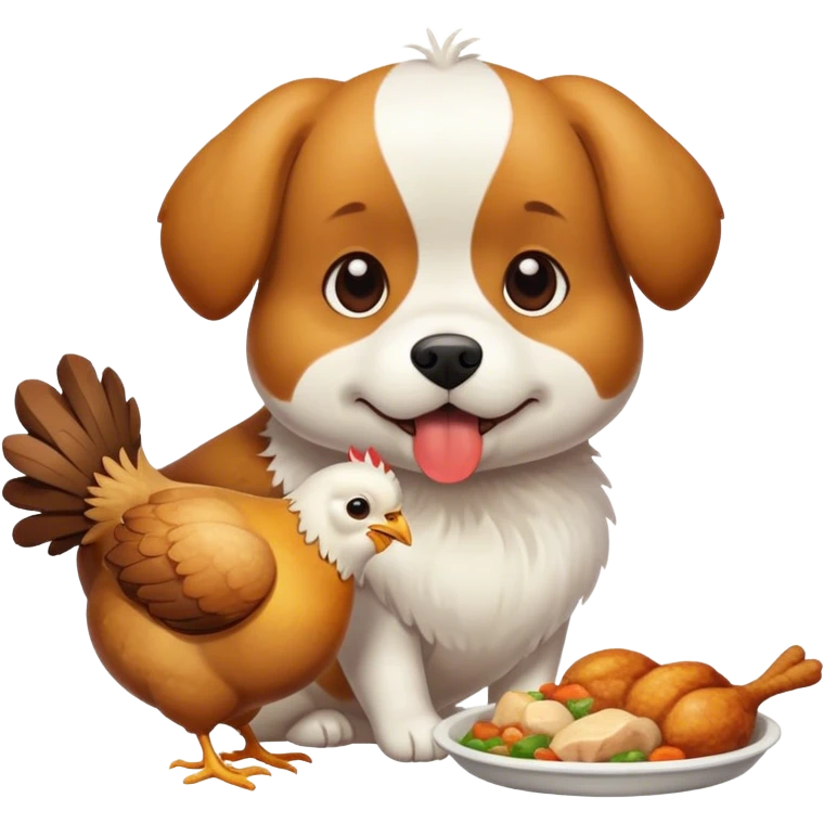 Dog eating a chicken  emoji