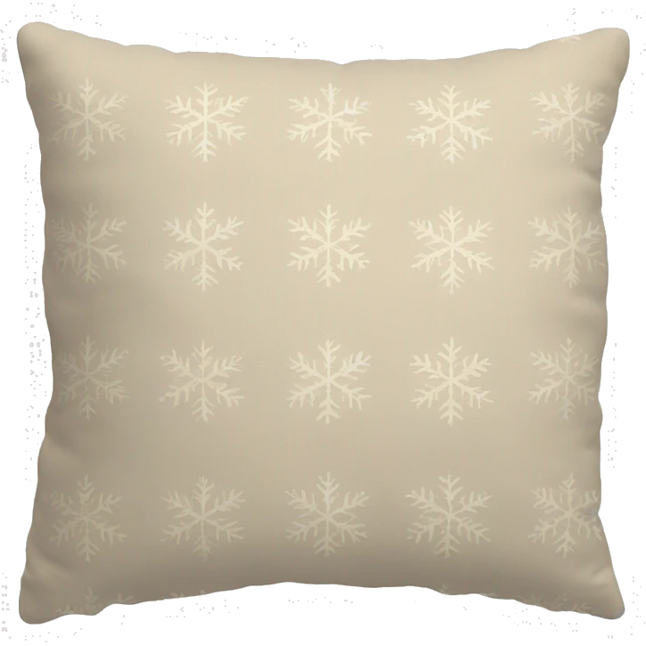 beige pillow with winter pattern emoji