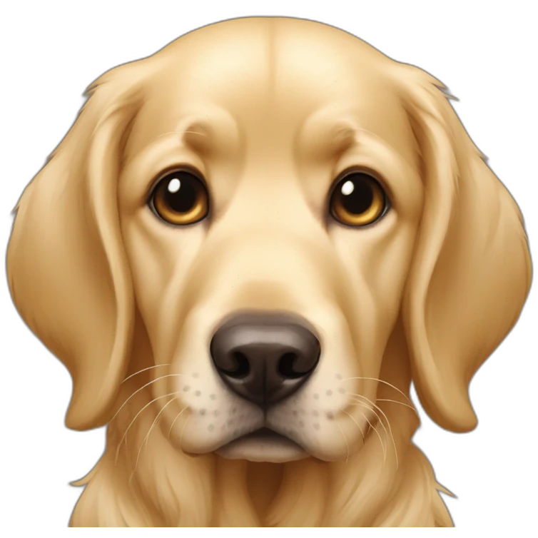 dog close up looking straight to you retriever only heas emoji