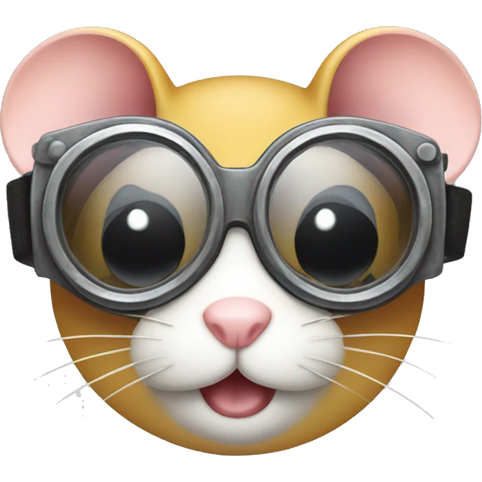 A mouse is smiling wit goggles emoji