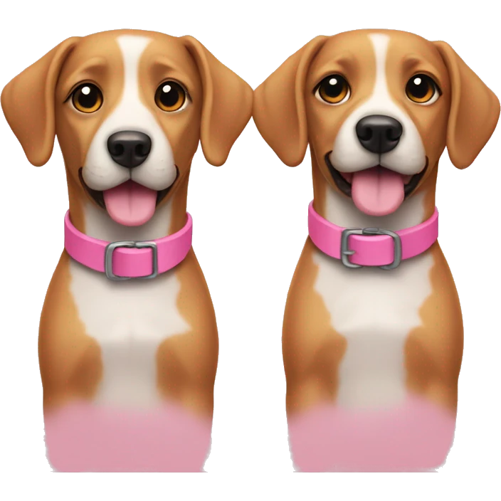 two dogs with pink collars emoji