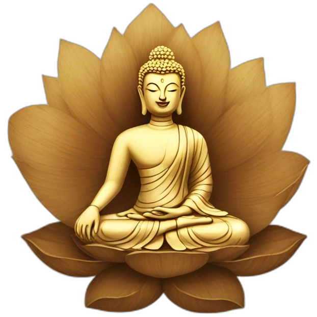 wooden buddha on the lotus emoji