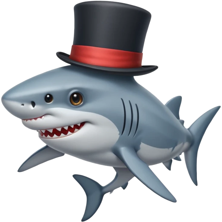 Shark with a top hat emoji