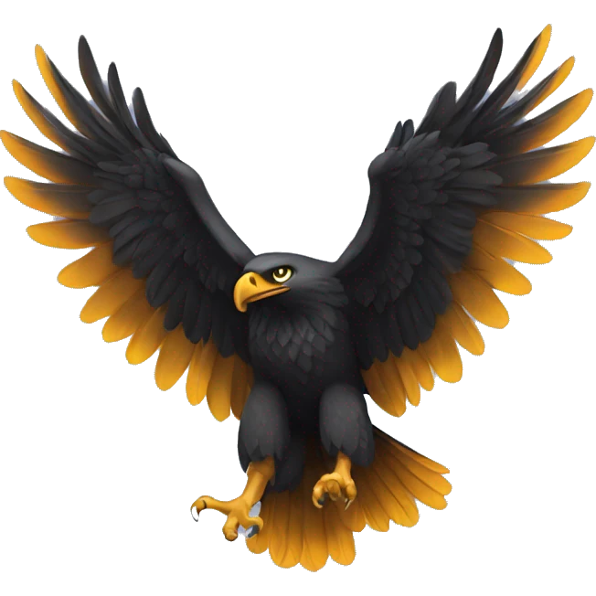 black eagle with open wings emoji