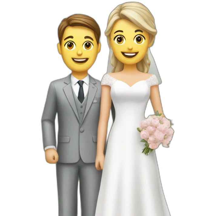 female  insurance advisor with newly wed couple emoji