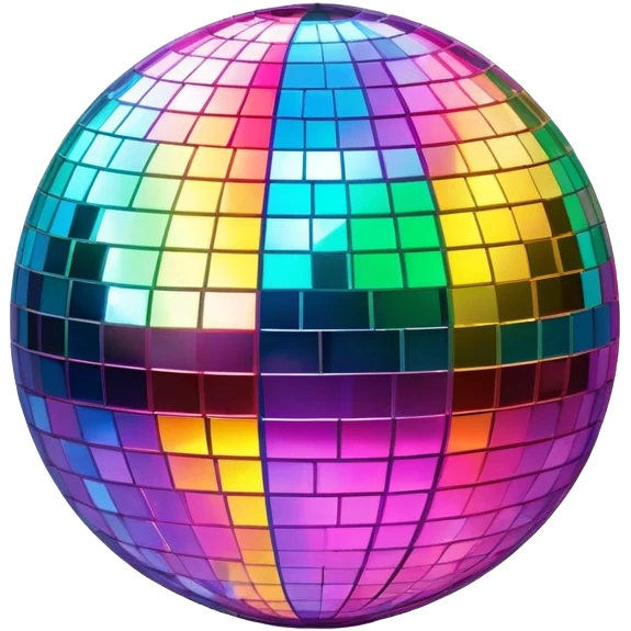 shiny disco ball with colorful reflections emoji
