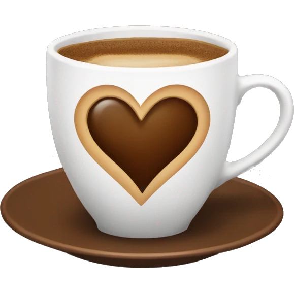 Cup of coffee with love emoji