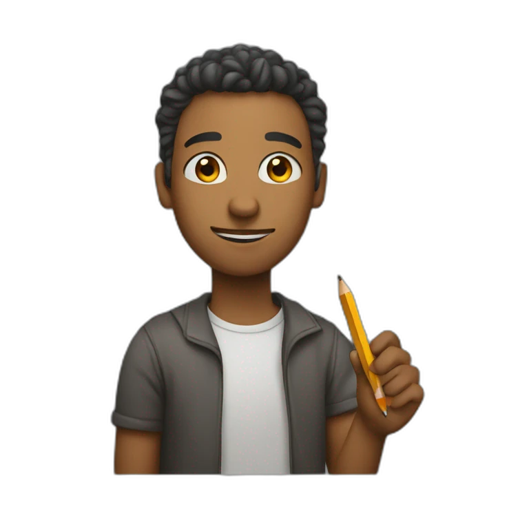 An artist with a pencil in the hand emoji