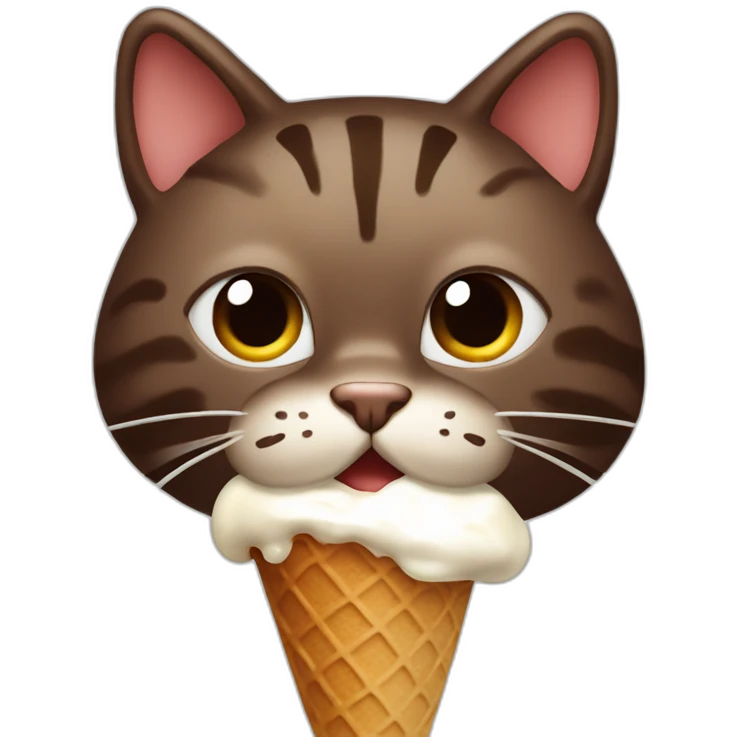 a-cat-eating-chocolate-shaving-icecream emoji