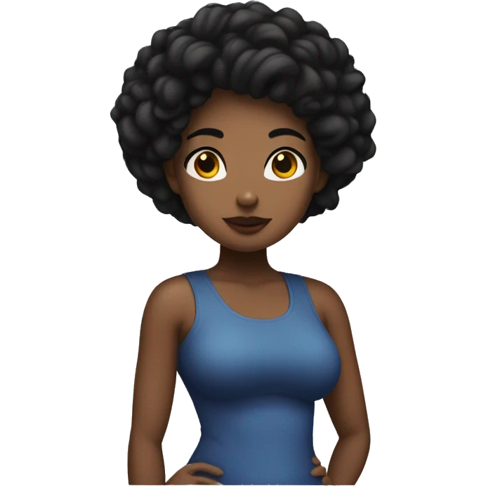 Slim-Thicc woman posing full body (black girl, black hair, hourglass figure, lean build) emoji