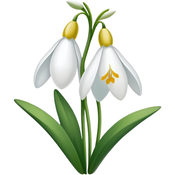 snowdrop flower with sun emoji