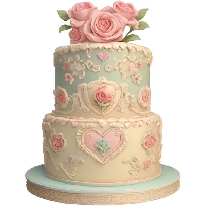 vintage valentine’s day cake emoji
