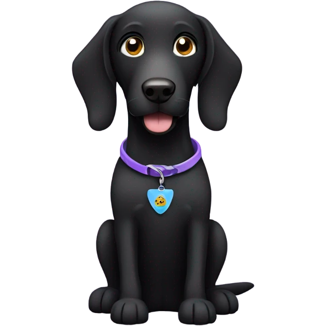 black lab dog wearing a recovery collar  emoji