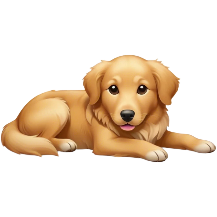 Golden retriever mix laying down in the sun light  emoji