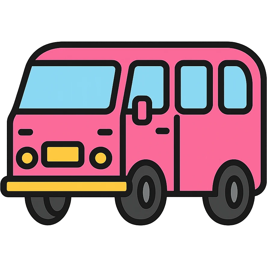 pink classic bus emoji