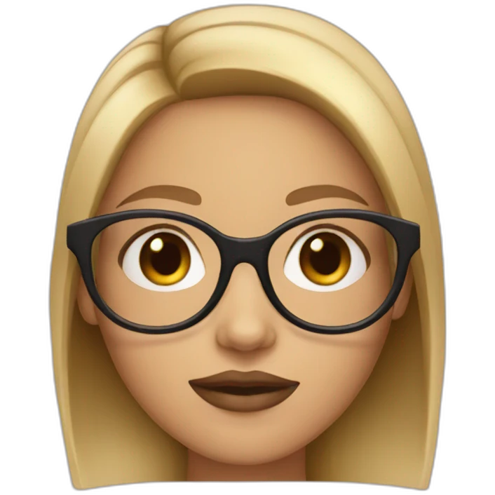 Girl with in large McQueen glasses emoji