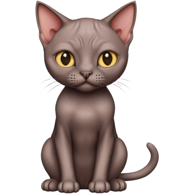 Dark hairless cat sitting emoji