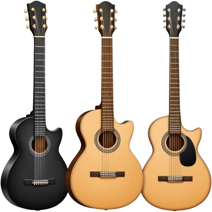 A classical guitar and an electric guitar  emoji