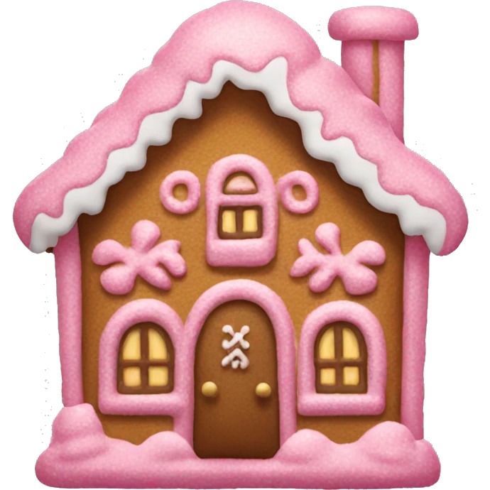 Pink Ginger bread house emoji