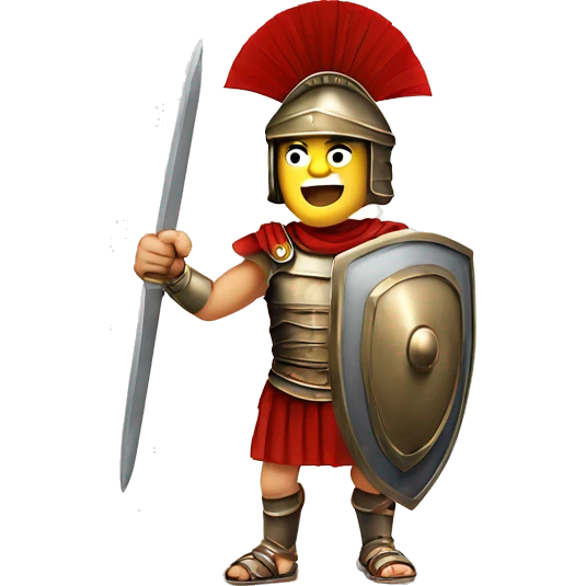 Ancient Roman soldier fighting square imperial shield  emoji