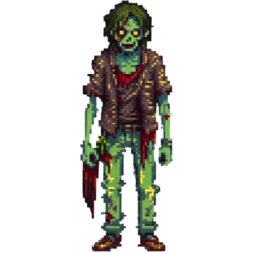 zombie with decaying skin and tattered clothes emoji