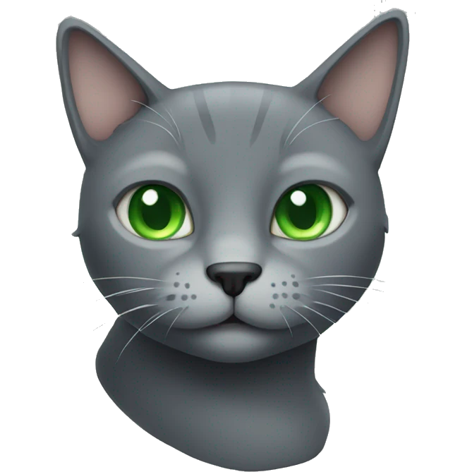 Grey cat with green eyes emoji