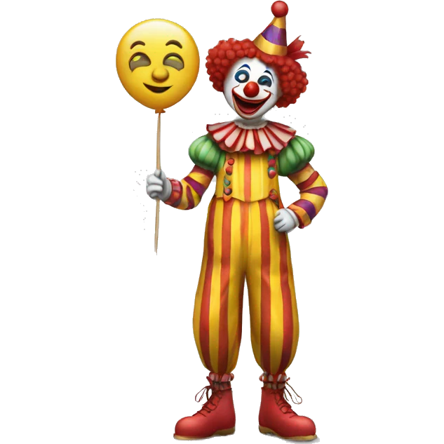 clown with whole body holding a sign that writes: irina emoji