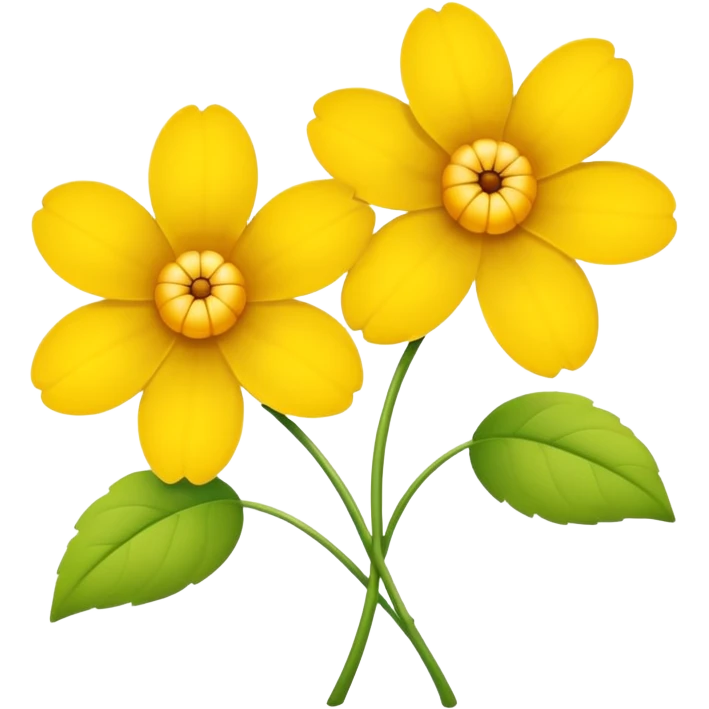 Two beautiful yellow flowers in love emoji