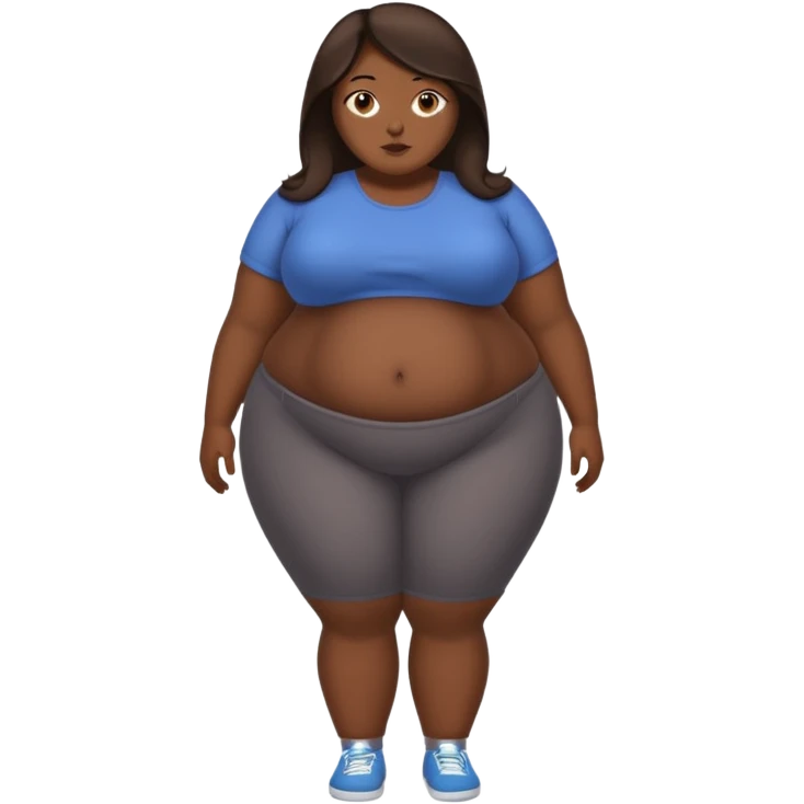 600 pound ssbbw. Full body. Dark Brown hair, belly fully shown emoji
