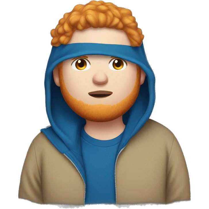 fat, ginger streamer named caseoh wearing a blue hoodie emoji emoji