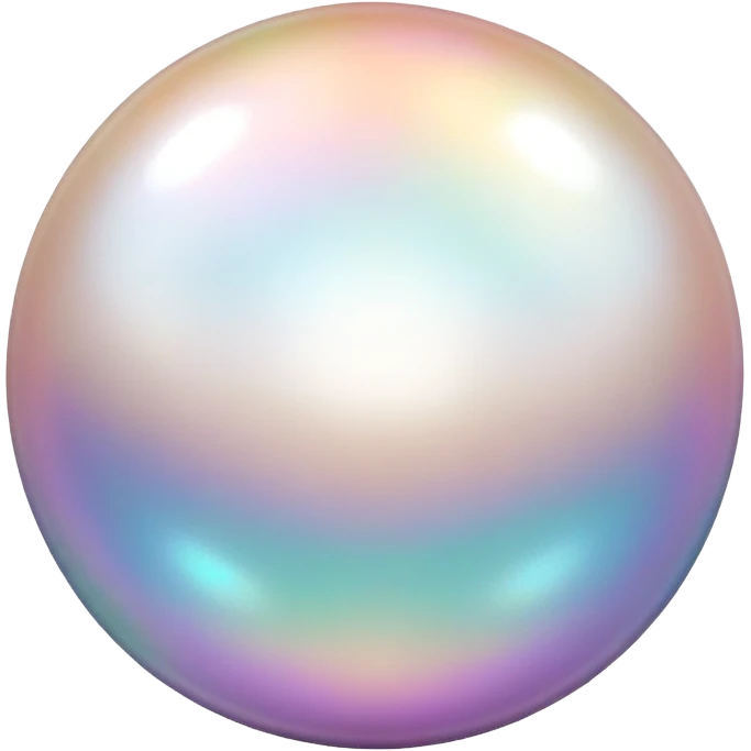 Round pearl gemstone with shimmering iridescent surface emoji