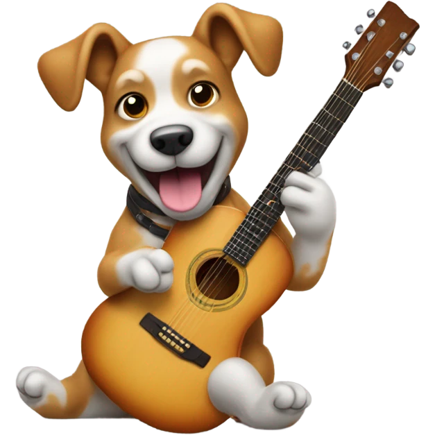 Dog playing guitar emoji