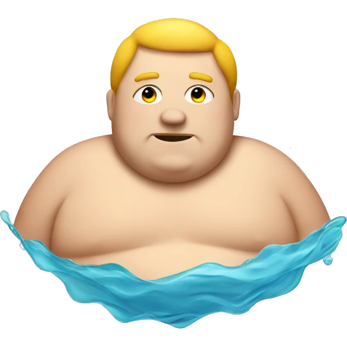 Fat guy swimming  emoji