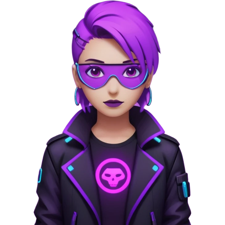 neutre gender neon cyberpunk light purple  emoji