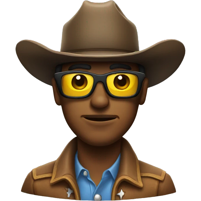 cowboy wearing 3d glasses emoji
