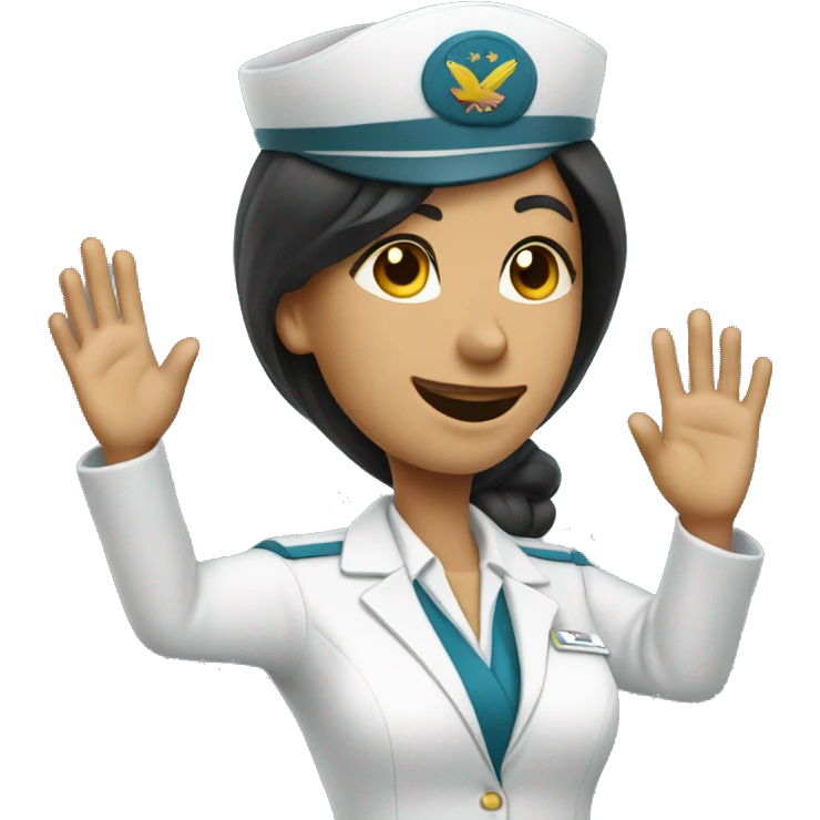 flight attendant salute hands emoji