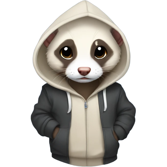 Ferret wearing a hoodie emoji