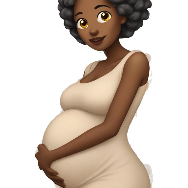 Pretty pregnant black women emoji