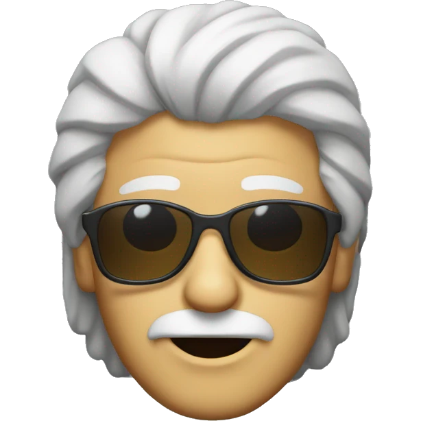 old man with mullet hair and sunglasses emoji